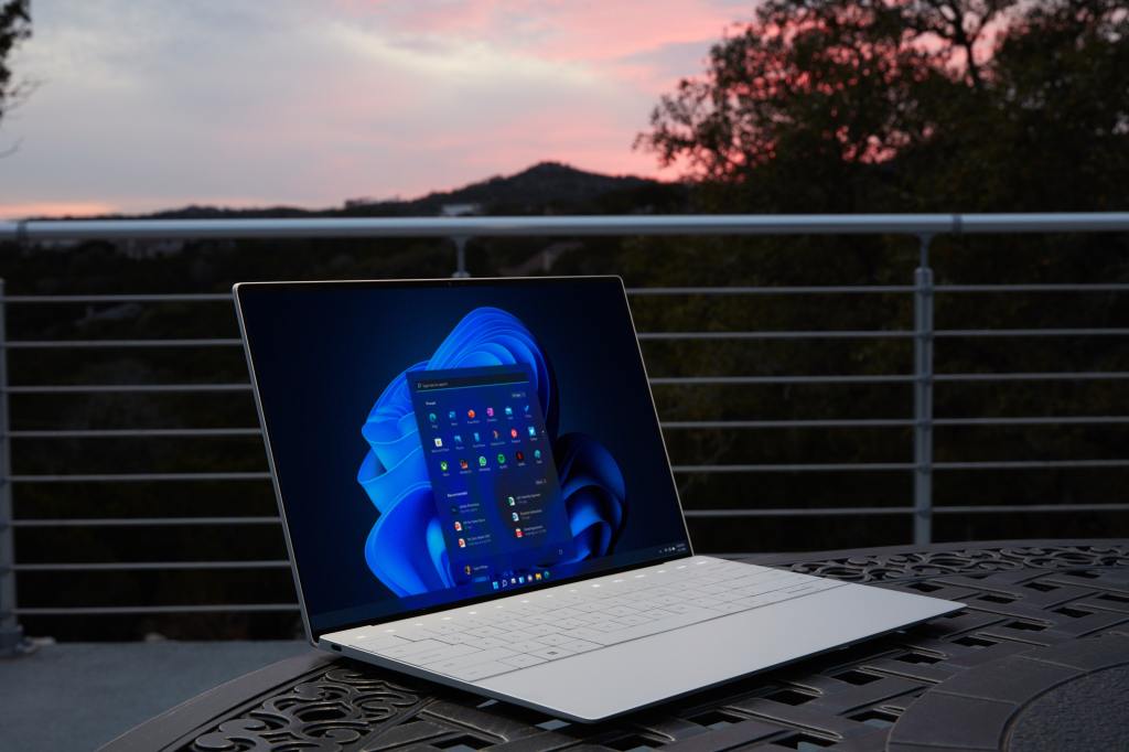 Dell Laptop and Sunset